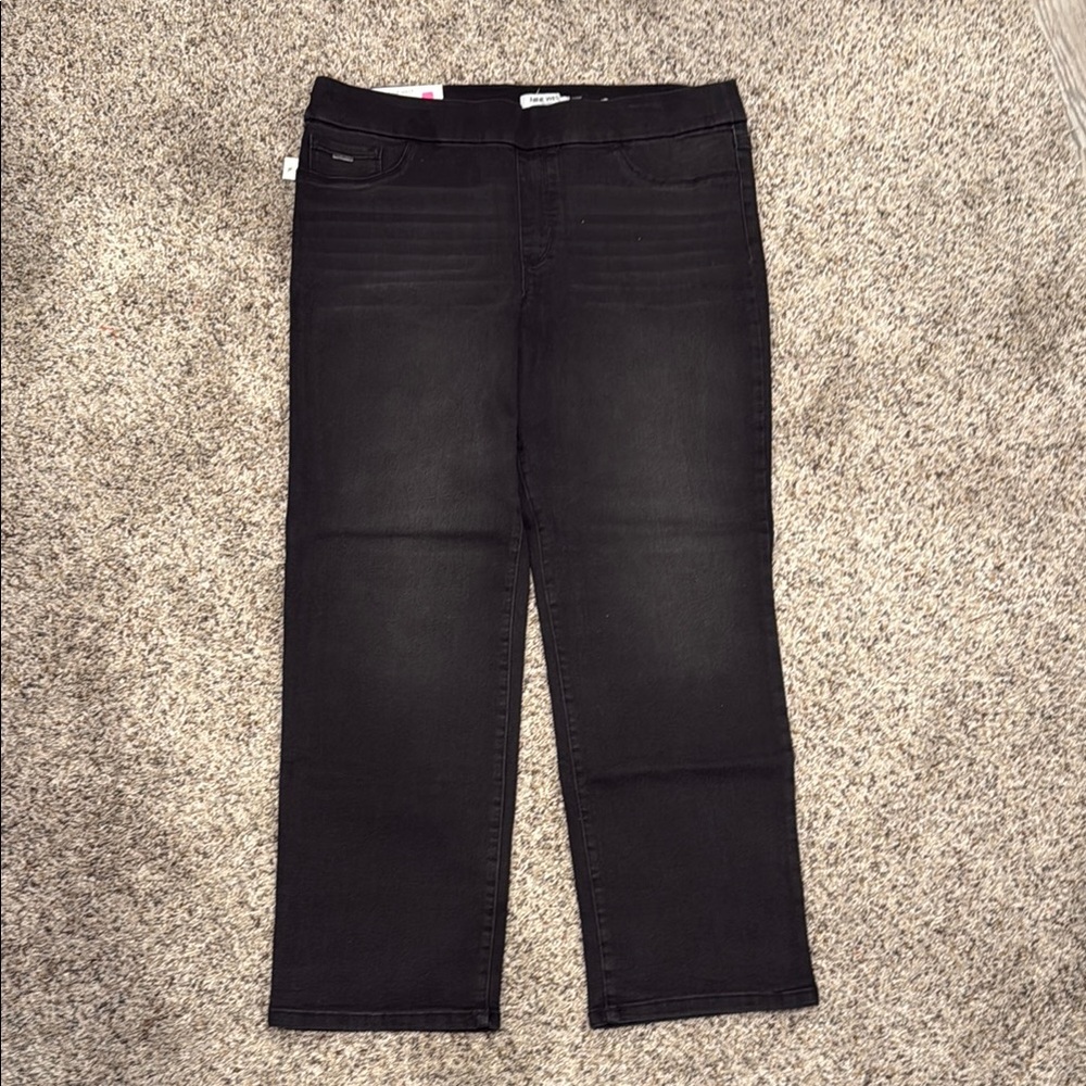 Nine West Heidi Pull On Straight Leg Black Pants